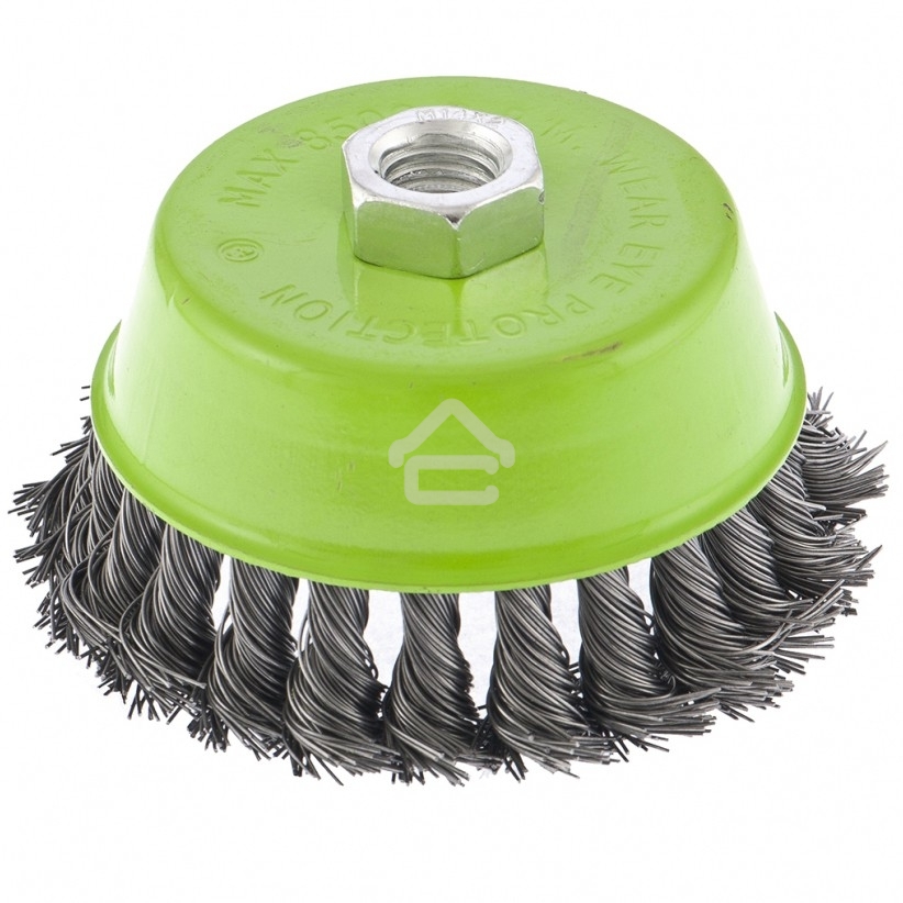 Щетка для УШМ Сибртех 100 мм, М14, Чашка, крученая проволока 0,5 мм 746287