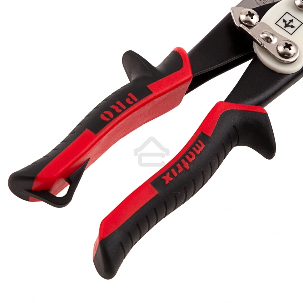 Ножницы по металлу Matrix, удлиненные, 290 мм, прямой рез, CrMo, 2-комп.обрезиненные рук-ки, PRO