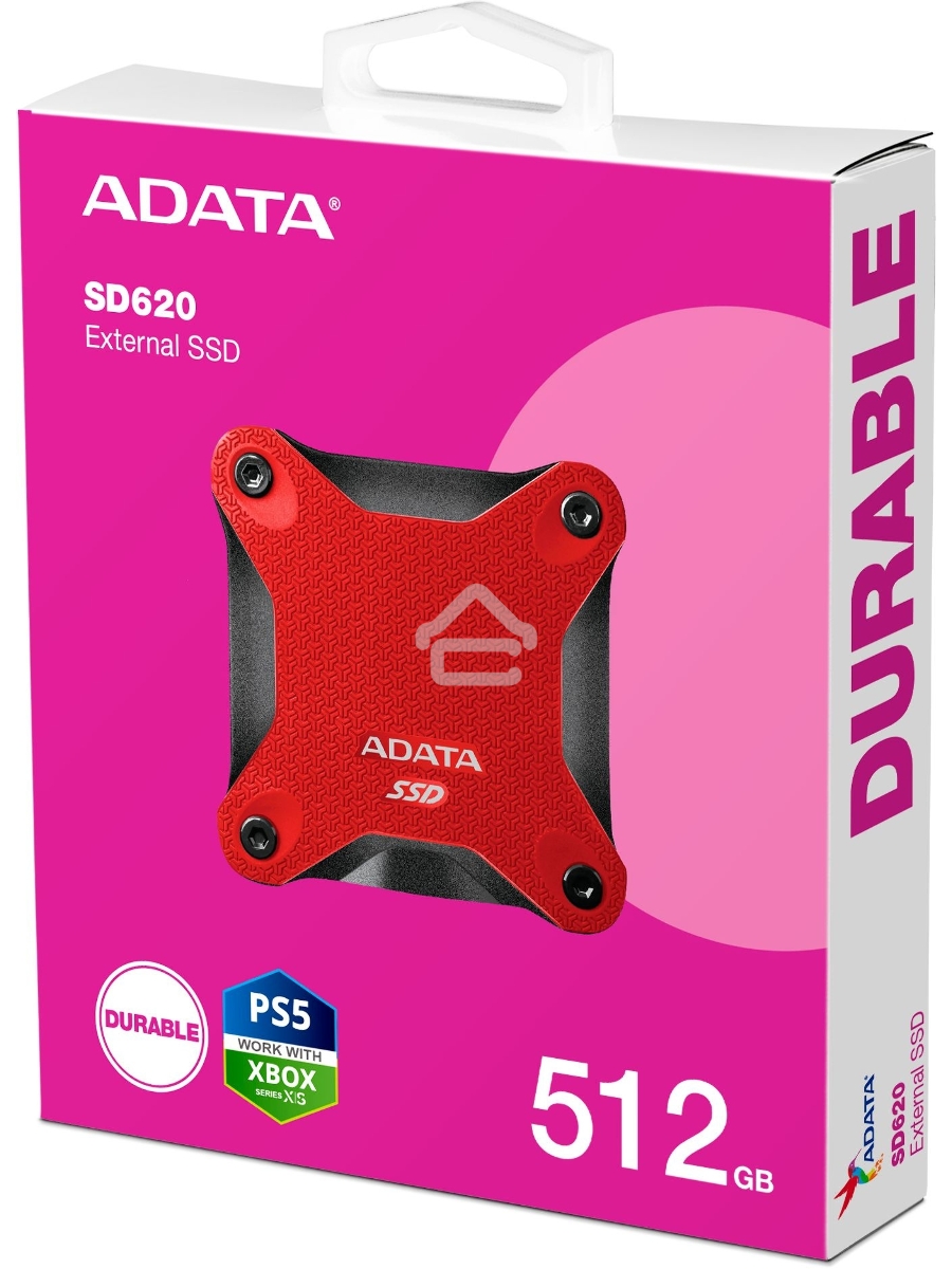 Внешний накопитель SSD 512GB A-DATA SD620, External, USB 3.2, [R/W -550/500 MB/s] красный