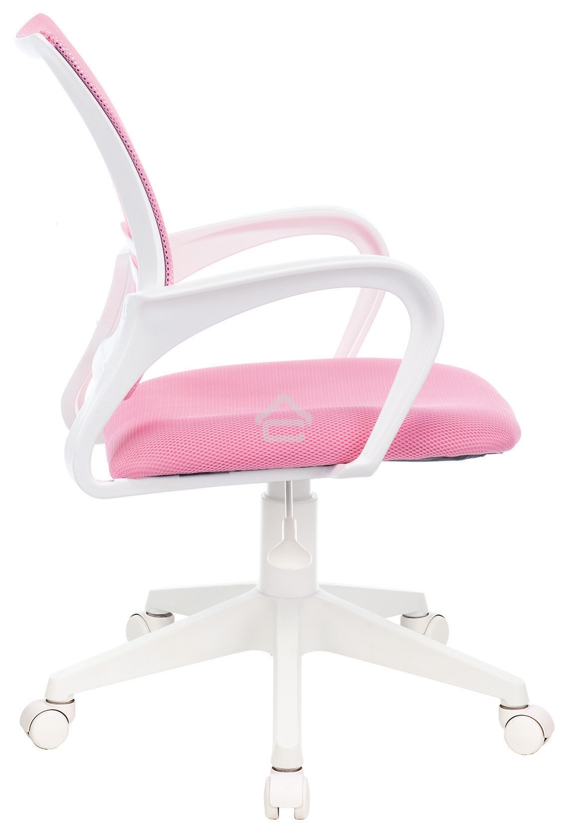Кресло компьютерное Бюрократ CH-W695NLT TW-06A TW-13A розовый, сетка/ткань, крестовина пластик, пластик белый