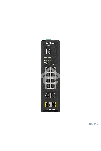 Промышленный управляемый коммутатор D-Link DIS-200G-12PS/A2A 2 уровня с 10 портами 10/100/1000Base-T и 2 портами 1000Base-X SFP (8 портов с поддержкой PoE 802.3af/802.3at (30 Вт), PoE-бюджет до 240Вт)