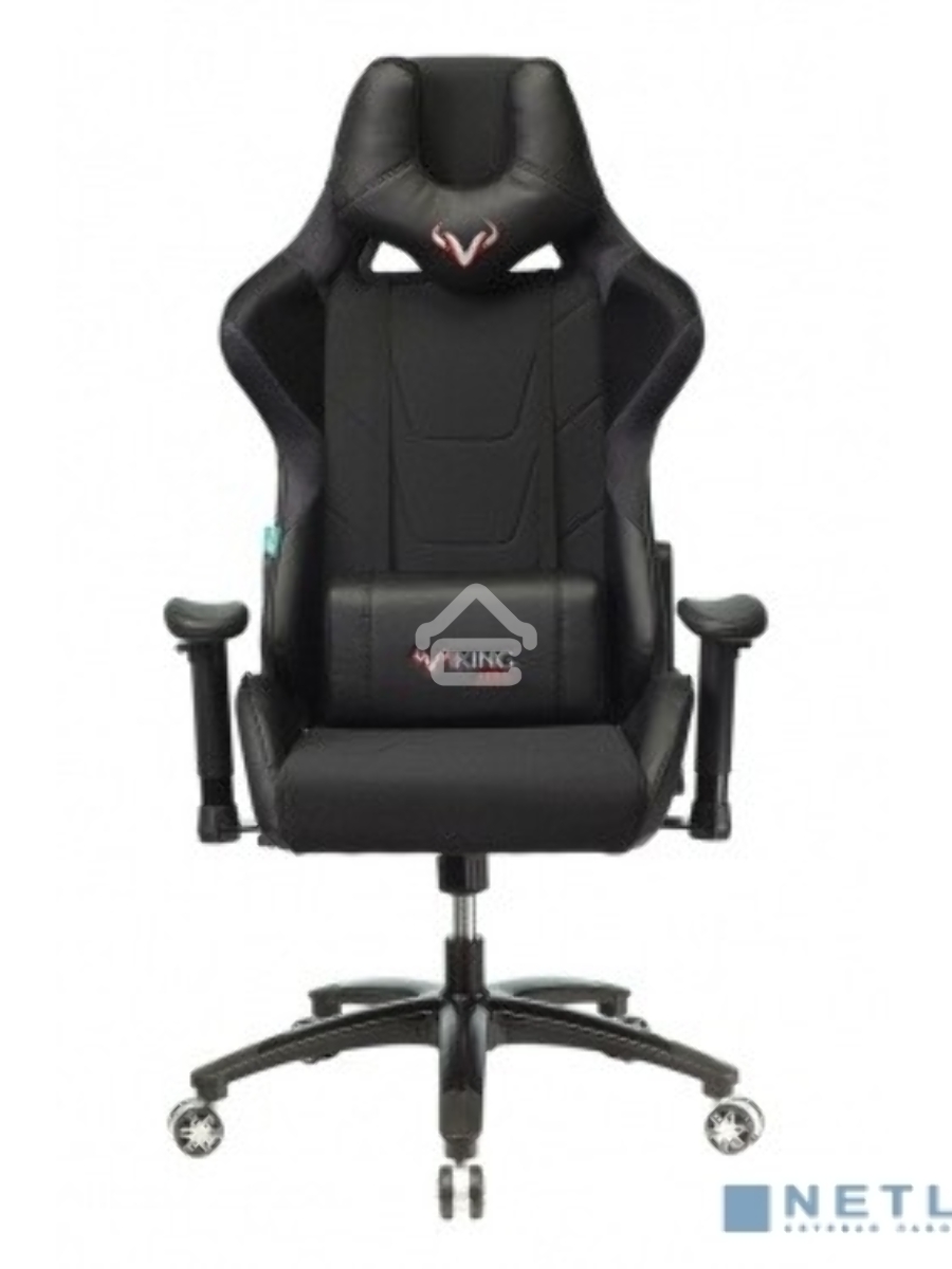 Кресло игровое Бюрократ VIKING 4 AERO BLACK EDITION черный искусст.кожа/ткань