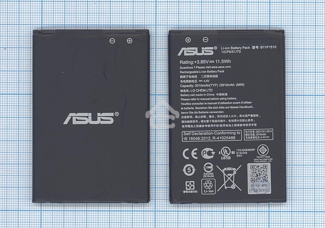 Аккумуляторная батарея B11Bj9c, B11P1510 для Asus Zenfone Go TV 3000mAh, 11.40Wh 3,8V