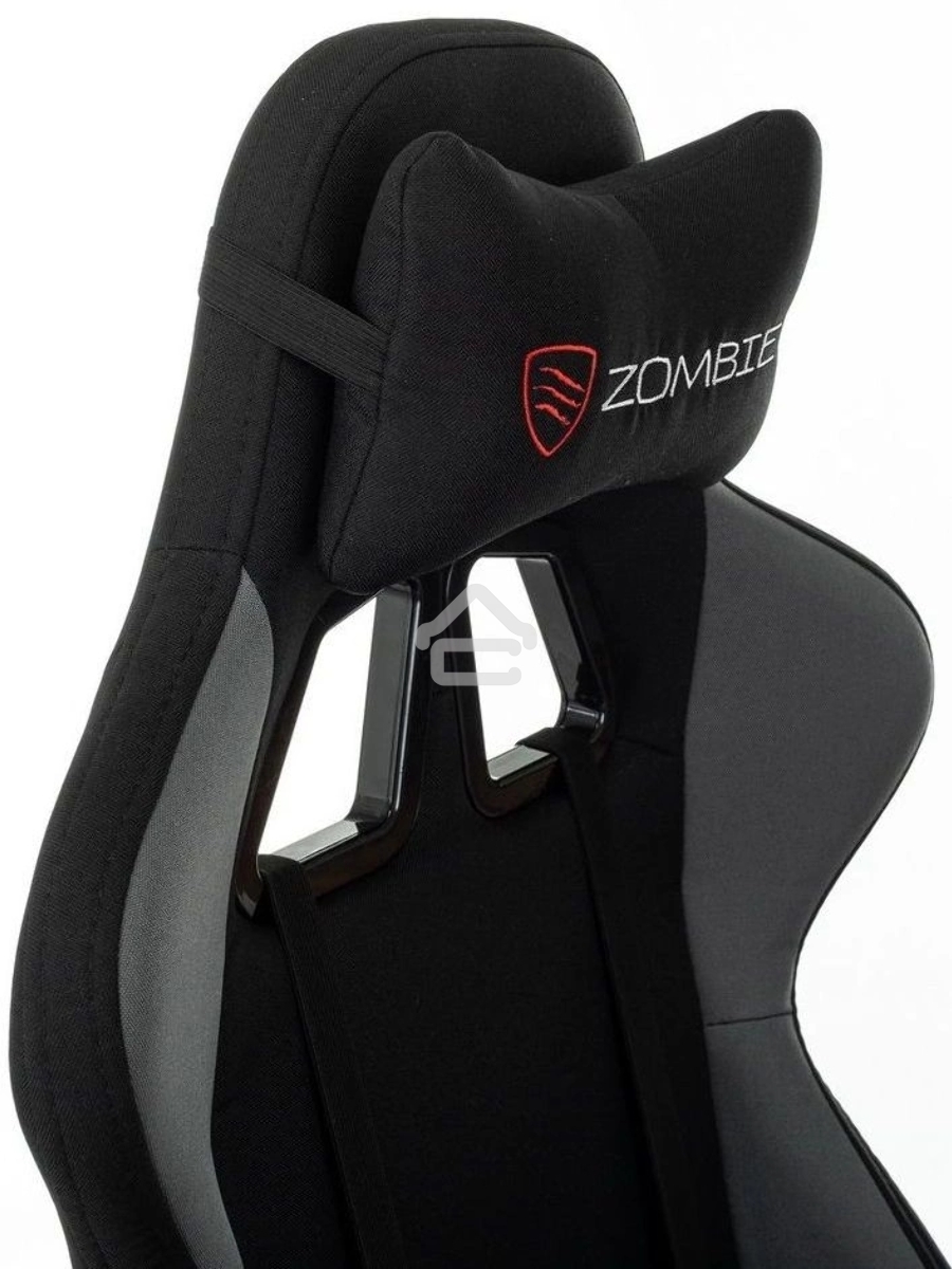 Кресло игровое Zombie Rudger черный/серый с подголов. крестов. пластик