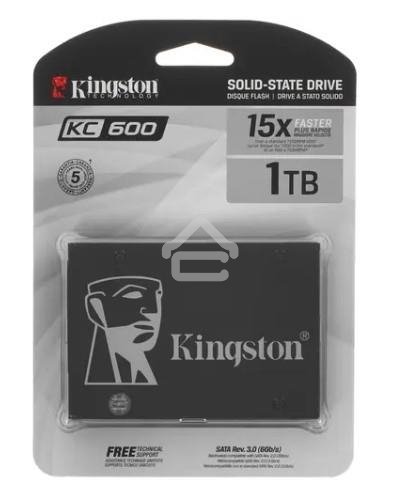 Накопитель SSD Kingston KC600, 1Tb, SATA III, 2.5