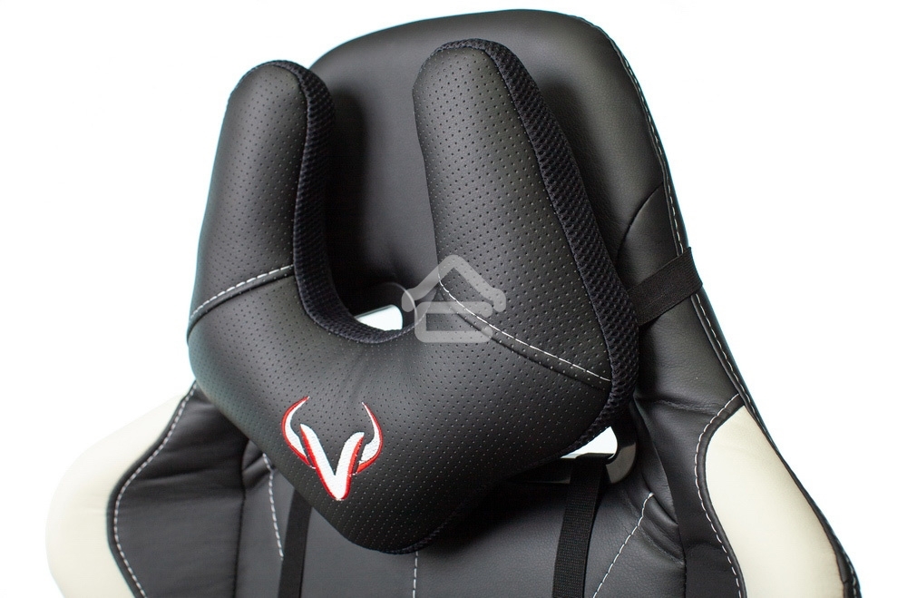 Кресло игровое Бюрократ VIKING 5 AERO WHITE черный/белый искусственная кожа