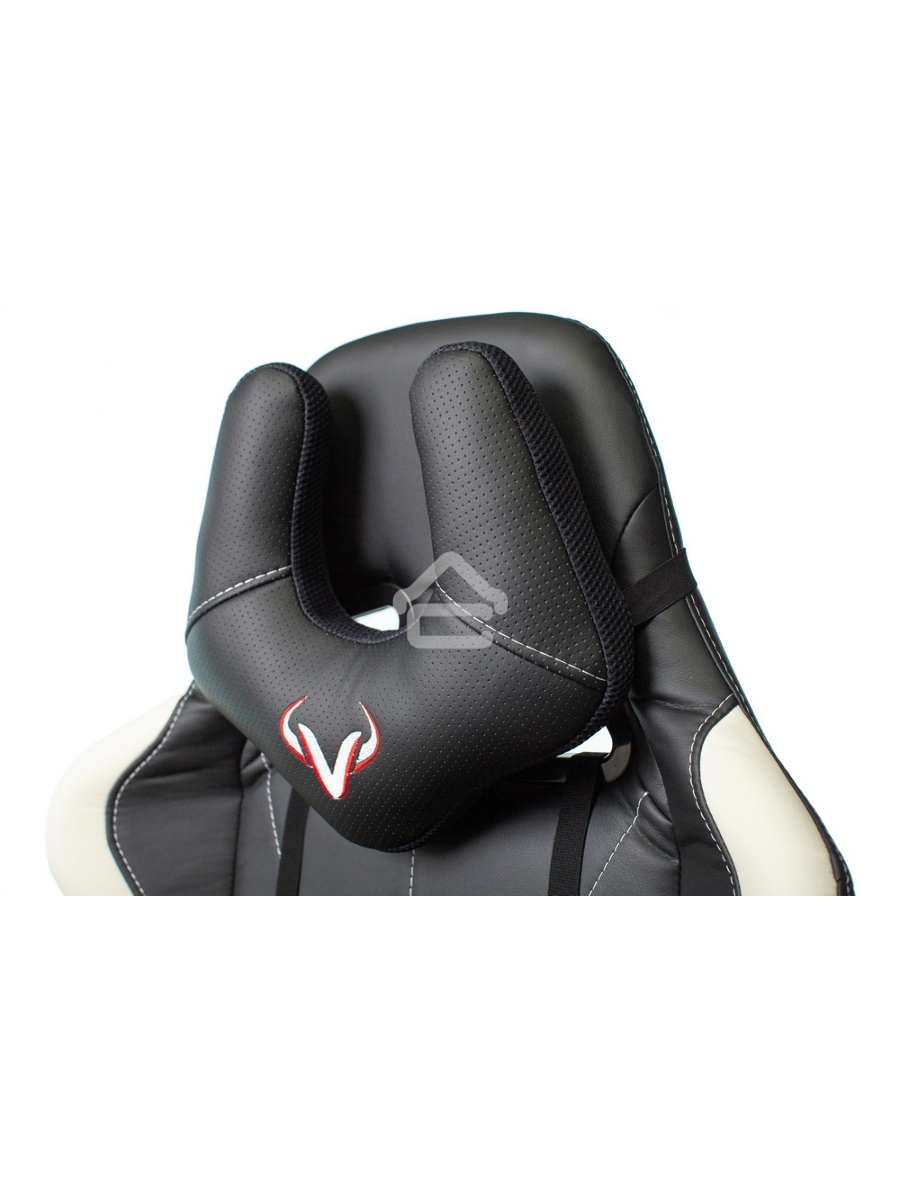 Кресло игровое Бюрократ VIKING 5 AERO WHITE черный/белый искусственная кожа