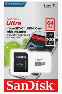 Флеш карта microSD 64GB SanDisk microSDXC Class 10 Ultra (SD адаптер) UHS-I 100MB/s