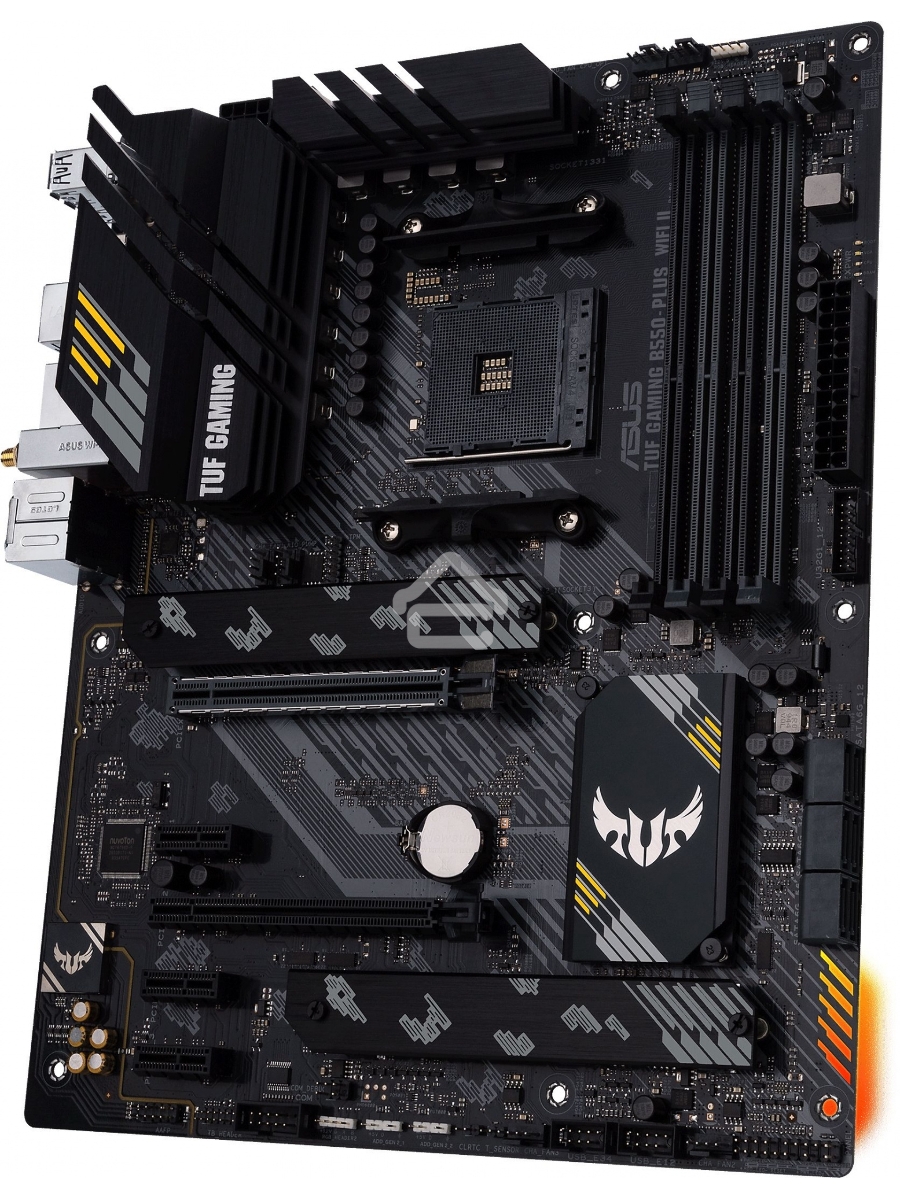Материнская плата ASUS TUF GAMING B550-PLUS WIFI II, AM4, AMD B550, 4xDDR4, 6xSATA, 2xM.2, 1xPCI-E 3.0 x16, 1xPCI-E 4.0 x16, 3xPCI-E x1, 1xDP, 1xHDMI, 1x 2.5Gb LAN, 2xUSB-A 3.2 Gen 1, 1xUSB-A 3.2 Gen 2, 1xUSB-C 3.2 Gen 2, 3x3.5 мм, 7.1, ATX