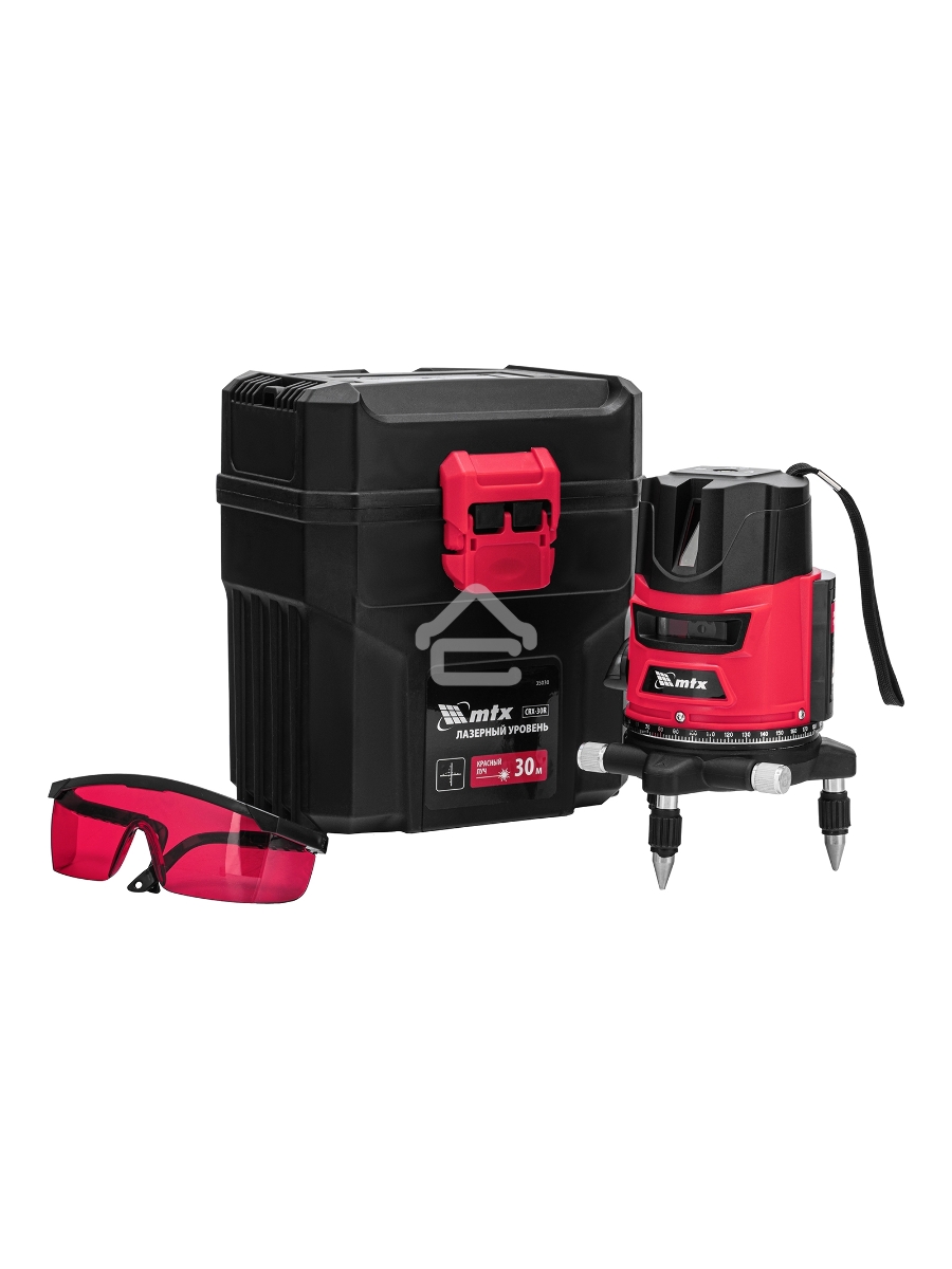 Лазерный уровень CRX-30R, 30 м, красный луч, батарейки, резьба 5/8