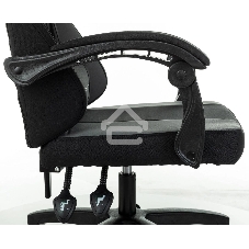 Кресло игровое Zombie Rudger черный/серый с подголов. крестов. пластик