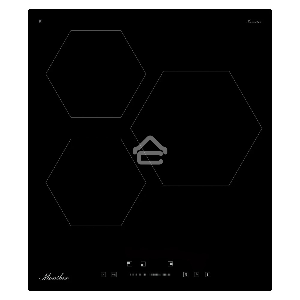 Индукционная варочная панель Monsher MHI 4506, 45 см, индукция, High-Tech, inverter, 9 уровней мощности, бустер, Stop and Go, автоматическое отключение, таймер, индикатор остаточного тепла, сенсорное/слайдерное управление, черный