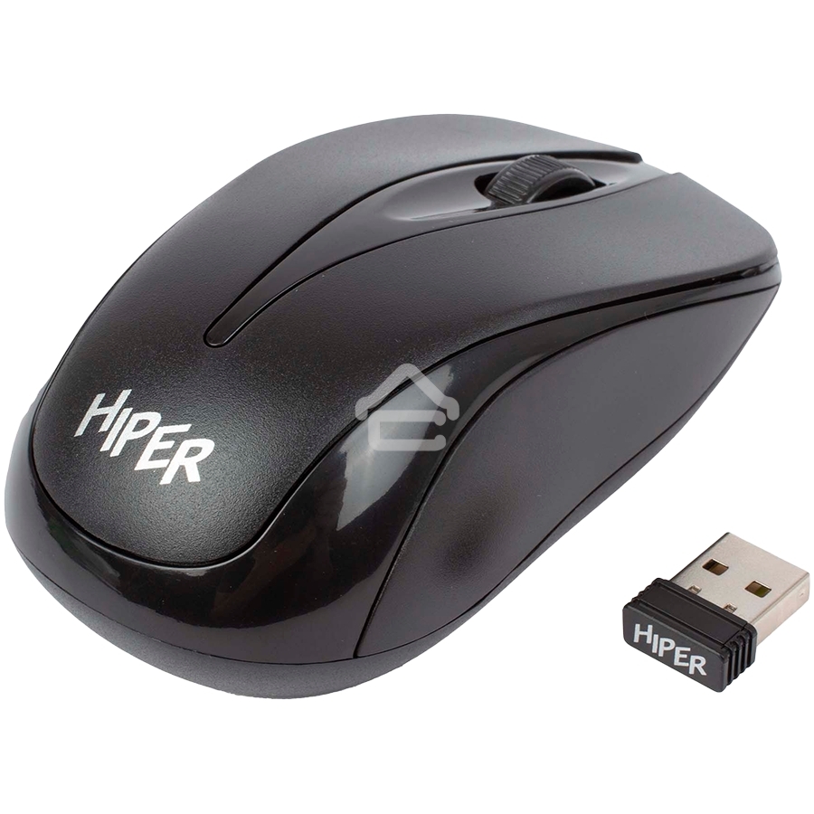 Мышь беспроводная HIPER HOMW-061 черный, 1000 dpi, радиоканал, USB, кнопки - 3