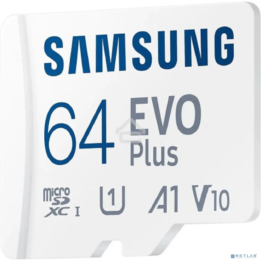Флеш карта microSD 64Gb SAMSUNG EVO PLUS microSDXC Class 10, UHS-I, (SD адаптер) 130MB/s
