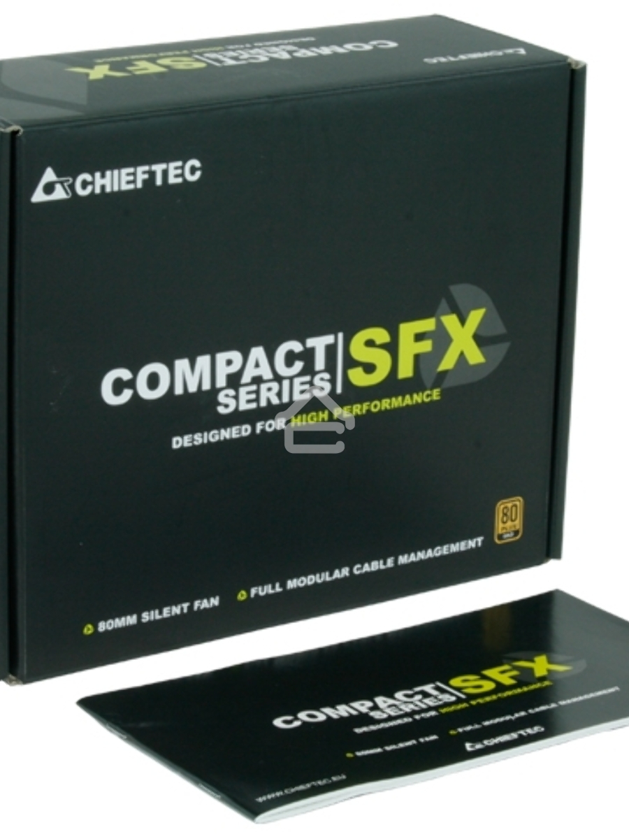 Блок питания Chieftec Compact CSN-450C, 450Вт, 80 PLUS Gold, 80мм, модульный, черный