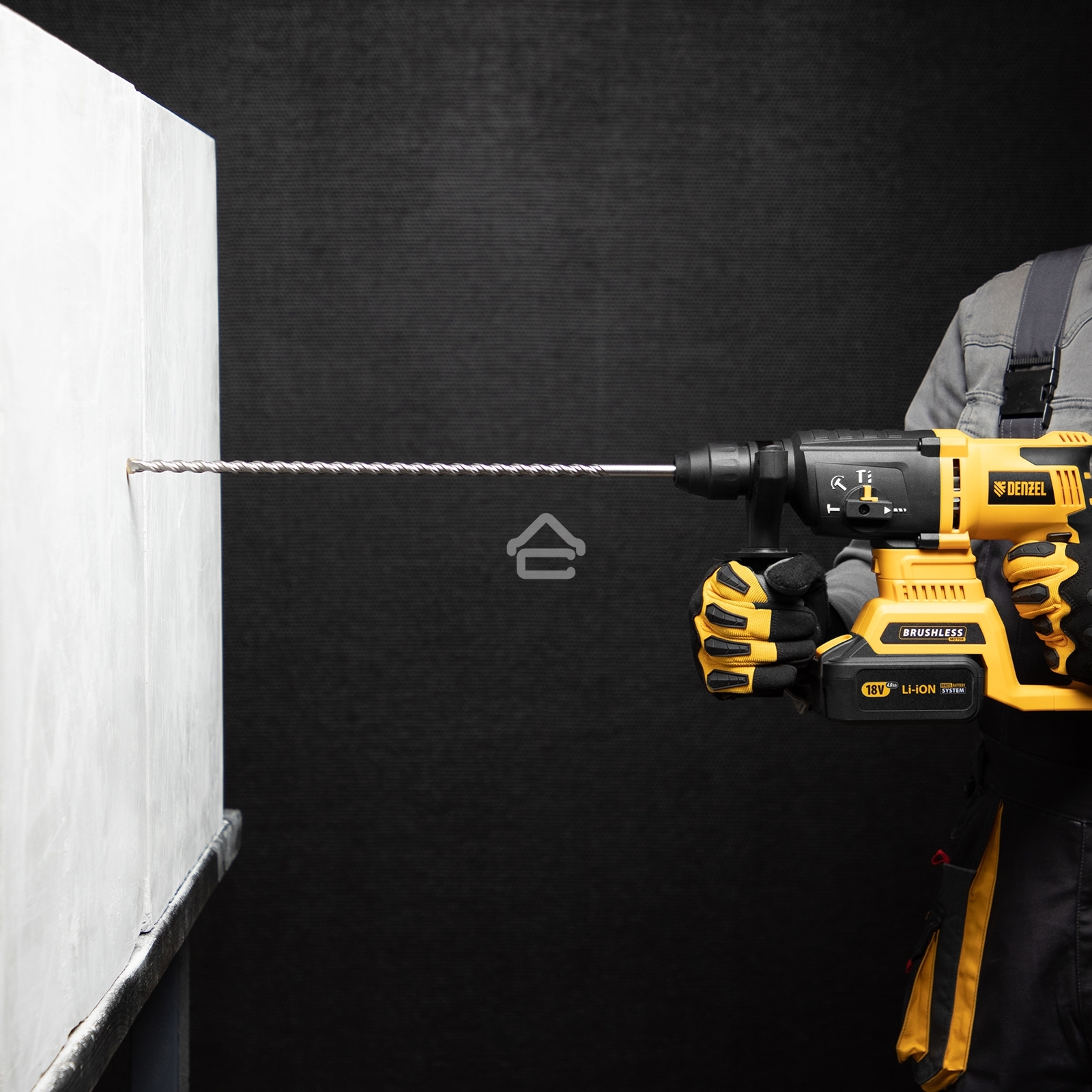 Бур по бетону Denzel двойная спираль, Cobalt W-tip, 12x460 мм, SDS PLUS