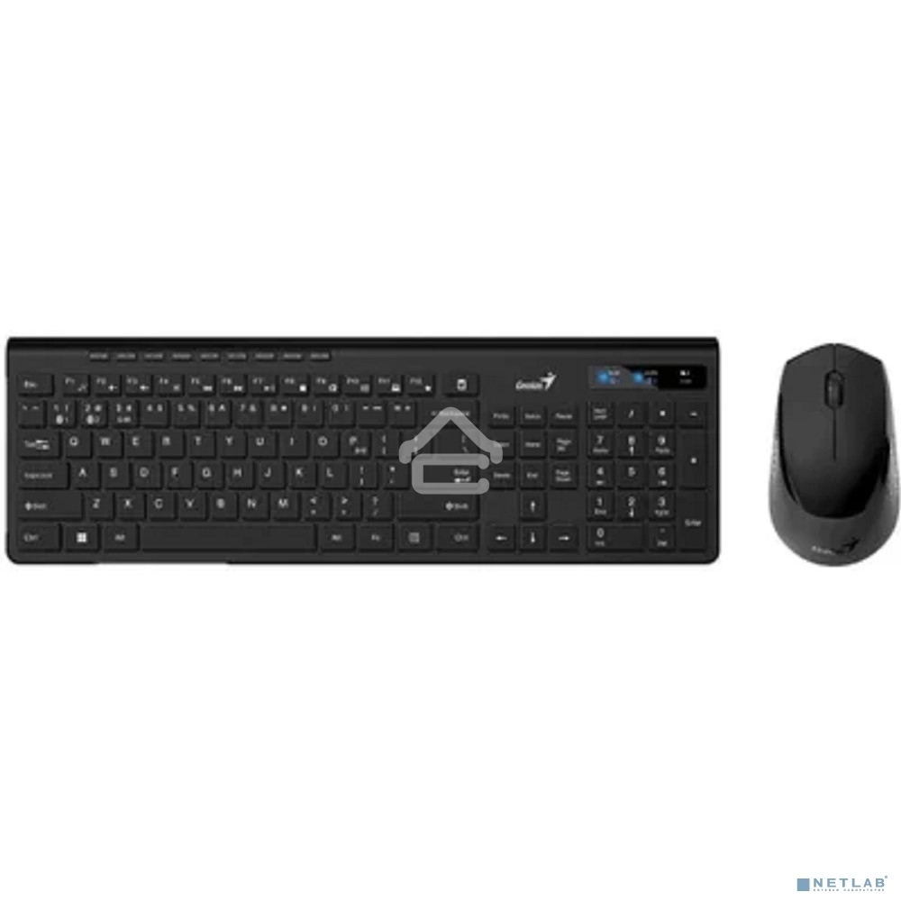 Комплект беспроводной Genius Smart KM-8230 черный, клавиатура+мышь, USB, 1 мини-ресивер на оба устройства. Клавиатура: 104 клавиши кнопка SmartGenius, клавиши т