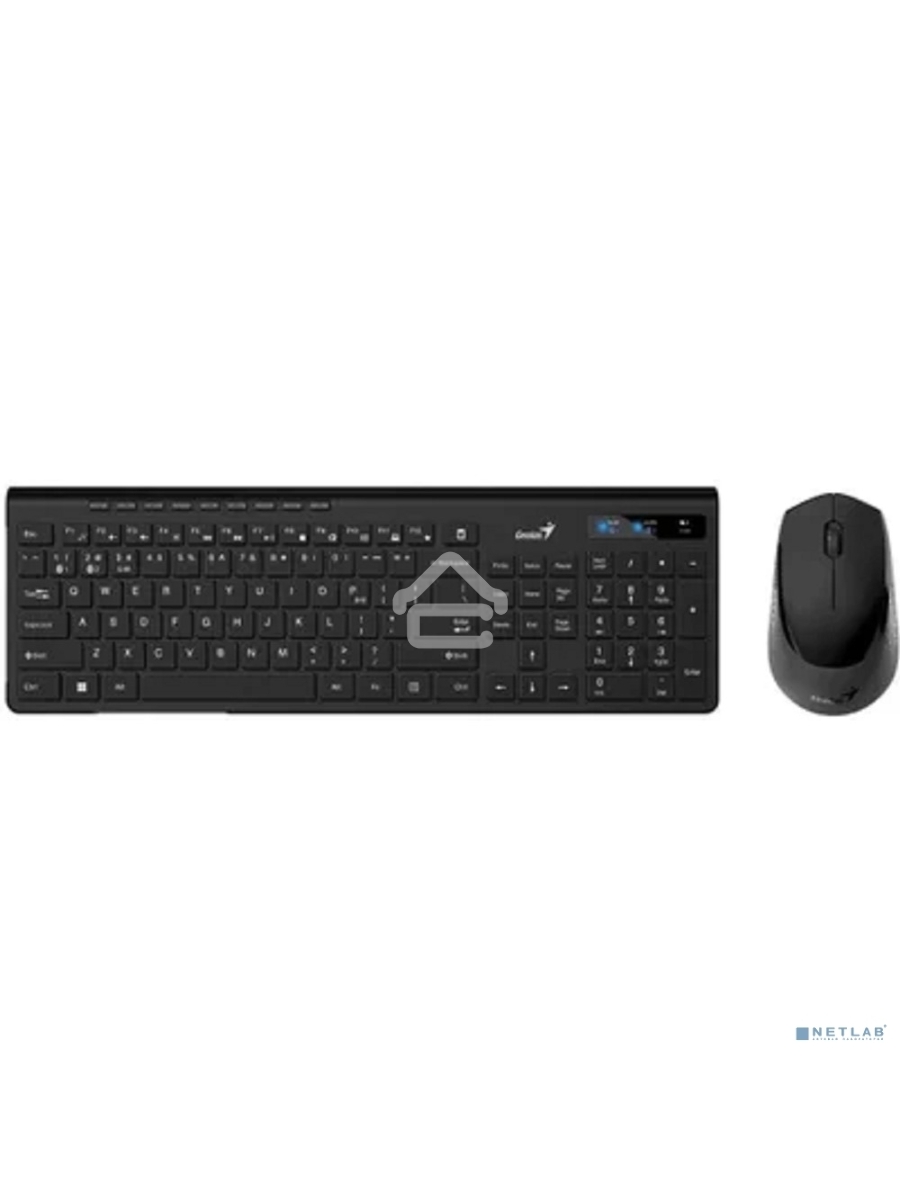 Комплект беспроводной Genius Smart KM-8230 BLACK, клавиатура+мышь, USB, 1 мини-ресивер на оба устройства. Клавиатура: 104 клавиши кнопка SmartGenius, клавиши т