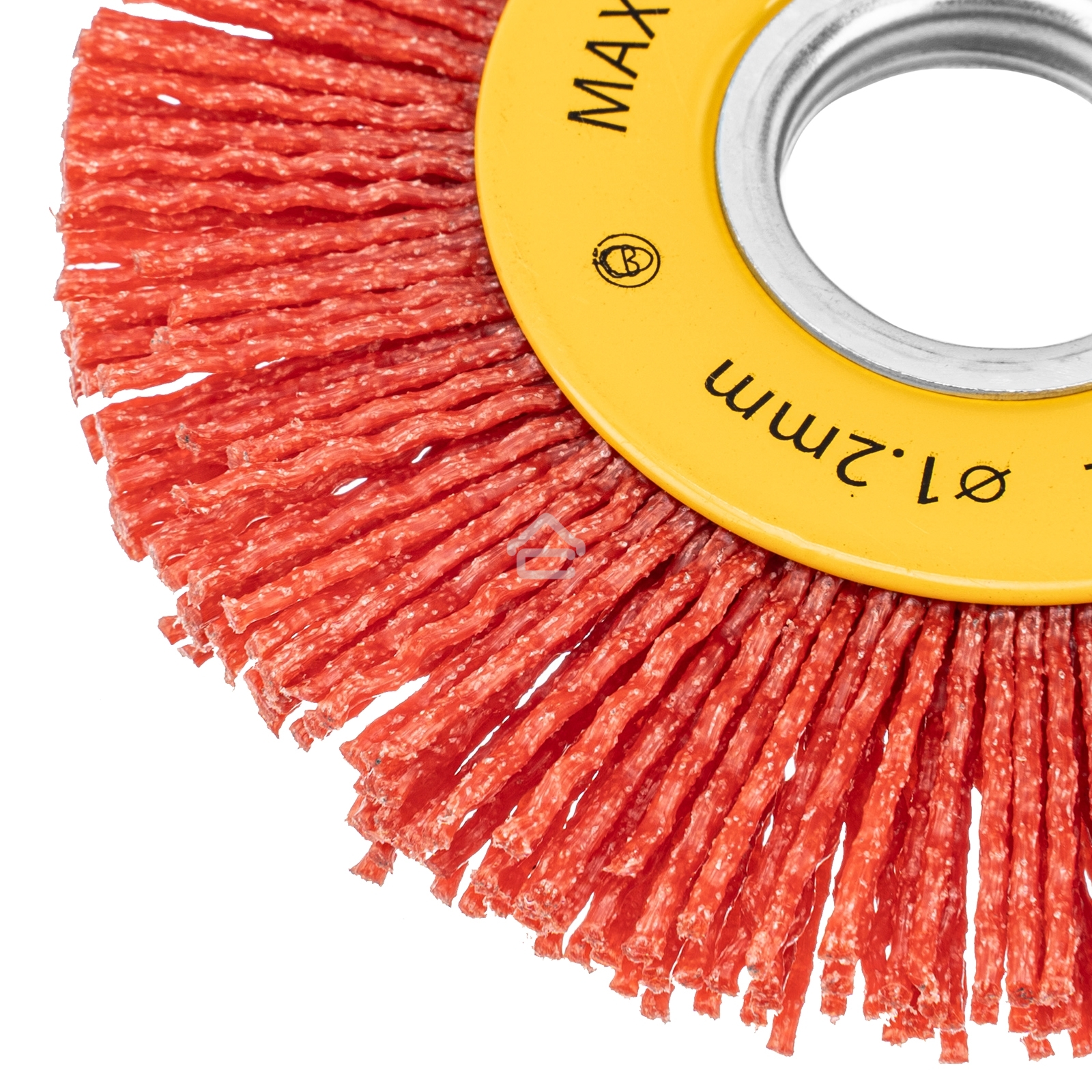 Щетка для УШМ Denzel 100 мм, плоская, нейлоновая щетина, посадка 22,2 мм