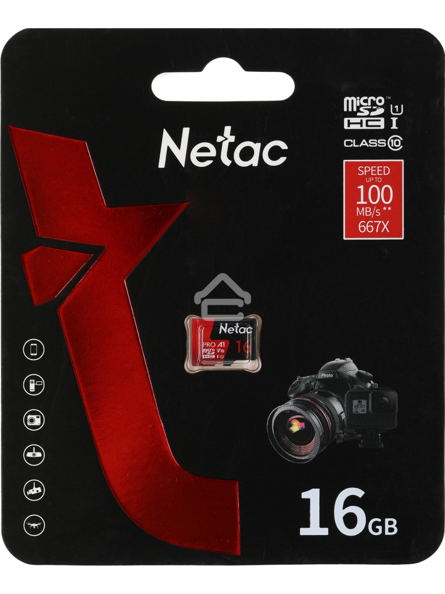 Флеш-накопитель NeTac Карта памяти Netac MicroSD P500 Extreme Pro 16GB, Retail version card only