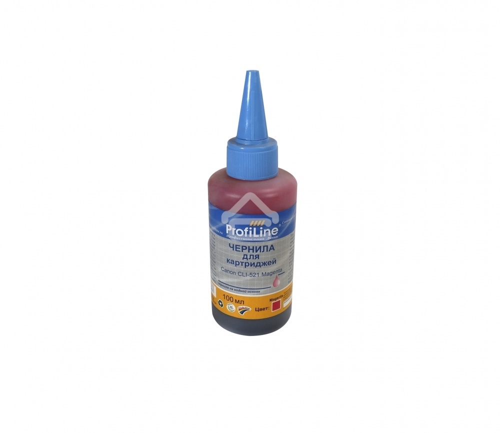 Чернила ProfiLine PL-CLI-521M для принтеров Canon Pixma Ip3600/IP4600/MP540/MP620/MP630/MP980 Magenta 100 мл водн