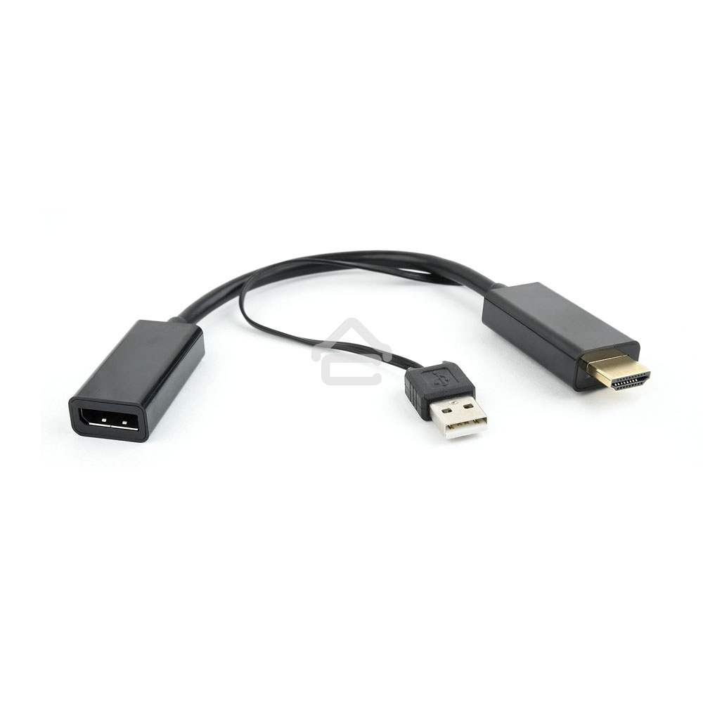 Конвертер HDMI->DisplayPort, Cablexpert DSC-HDMI-DP, HD19M+USBxHD20F, черный