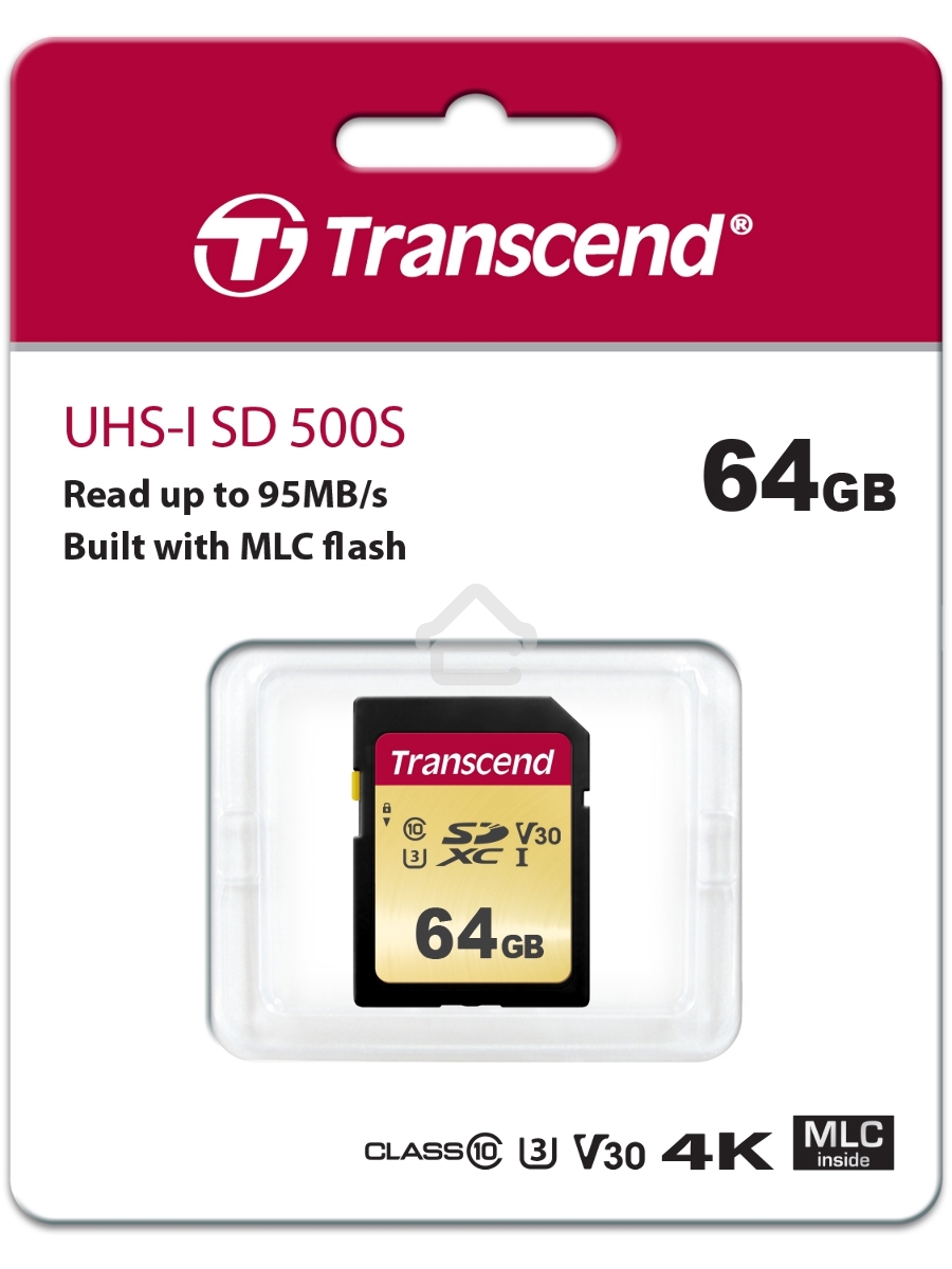Флеш карта SD 64GB Transcend SDХC UHS-I U3, MLC