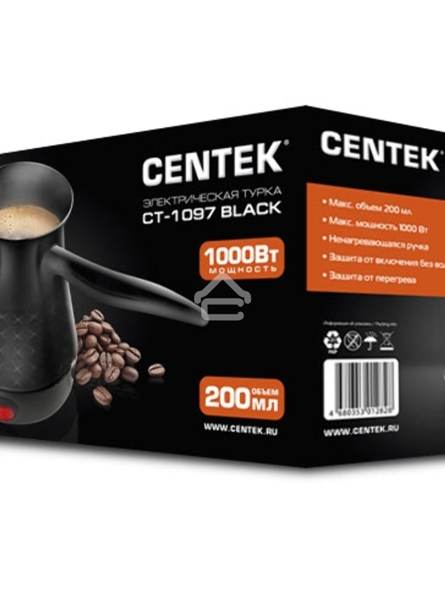 Электрическая турка Centek CT-1097 Black, 200 мл, 1050 Вт.