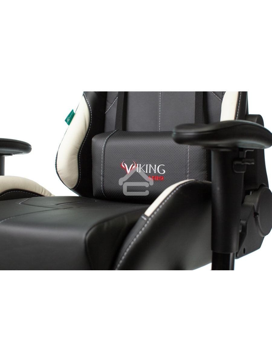 Кресло игровое Бюрократ VIKING 5 AERO WHITE черный/белый искусственная кожа