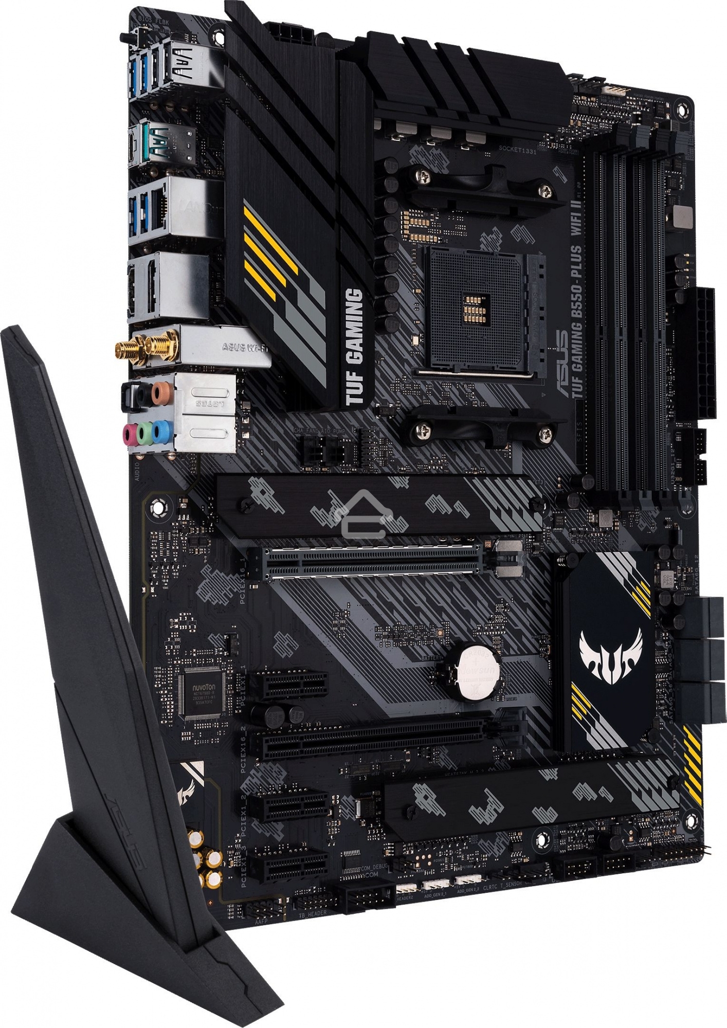Материнская плата ASUS TUF GAMING B550-PLUS WIFI II, AM4, AMD B550, 4xDDR4, 6xSATA, 2xM.2, 1xPCI-E 3.0 x16, 1xPCI-E 4.0 x16, 3xPCI-E x1, 1xDP, 1xHDMI, 1x 2.5Gb LAN, 2xUSB-A 3.2 Gen 1, 1xUSB-A 3.2 Gen 2, 1xUSB-C 3.2 Gen 2, 3x3.5 мм, 7.1, ATX