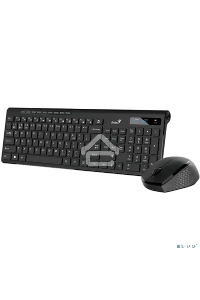 Комплект беспроводной Genius Smart KM-8230 BLACK, клавиатура+мышь, USB, 1 мини-ресивер на оба устройства. Клавиатура: 104 клавиши кнопка SmartGenius, клавиши т