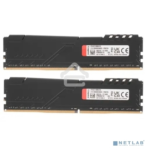 Оперативная память Kingston Fury Beast, DDR4, 32GB (2x16GB), 3200MHz, CL16, DIMM, с радиатором, черный