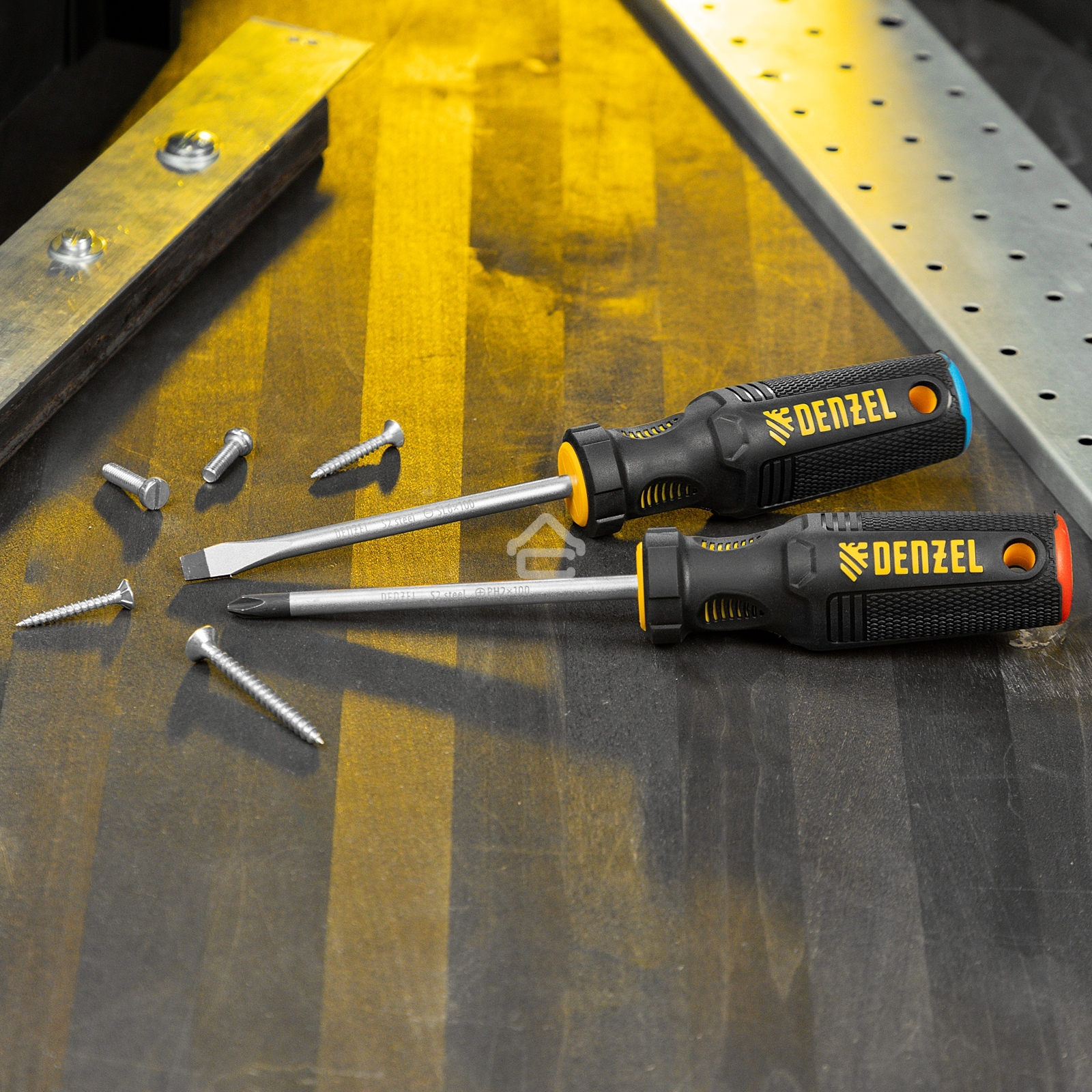 Набор отверток Denzel 2 шт., PH+SL, S2, 3к рукоятка