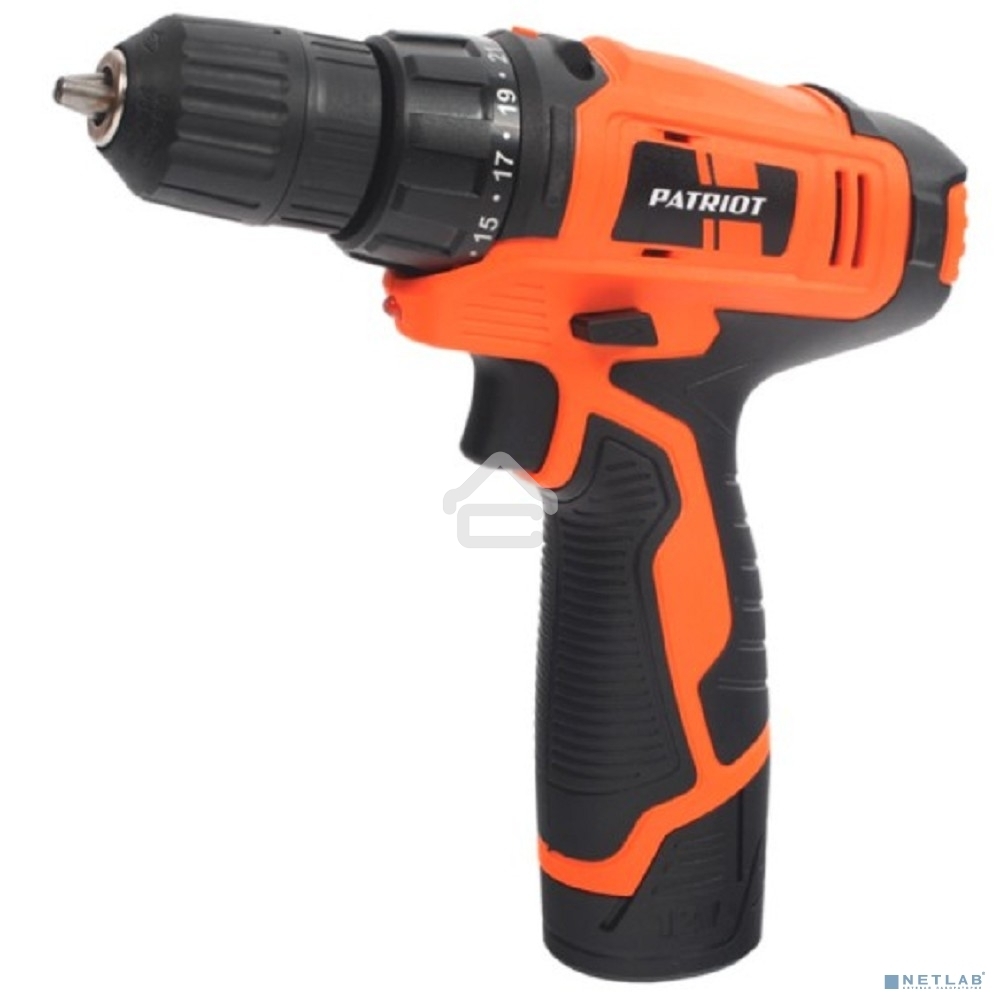 Дрель-шуруповерт аккумуляторная Patriot BR 104Li, Аккумуляторная, 12В, 2 АКБ, Кейс