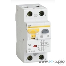 Выключатель автоматический дифференциального тока 2п (1P+N) B 16А 10мА тип A 6кА АВДТ-32 ИЭК MAD22-5-016-B-10
