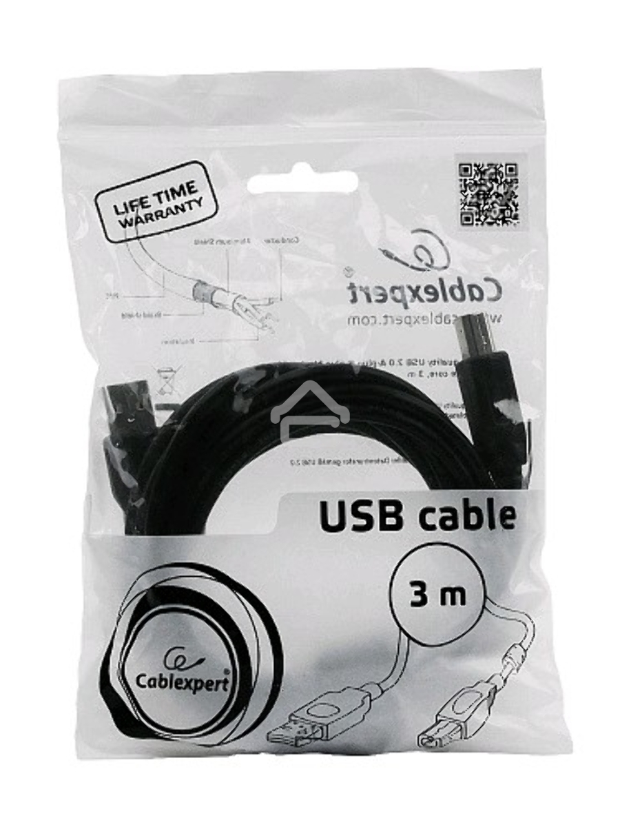 Кабель Gembird CCF-USB2-AMBM-10 USB 2.0 кабель PRO для соед. 3.0м AM/BM позол.конт., фер.кол., пакет
