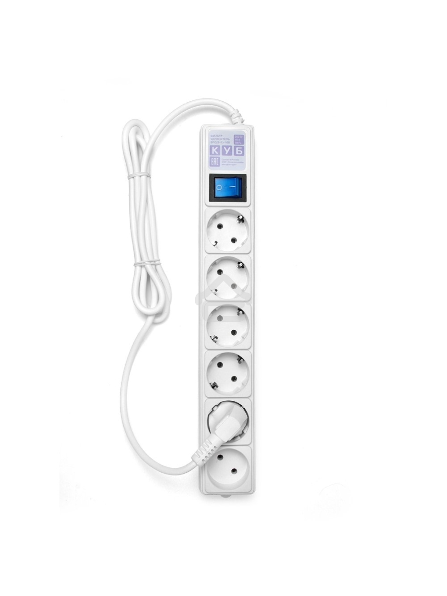 Сетевой фильтр Power Cube 1,9 м 6 розеток (белый) 16B/3,5кВт