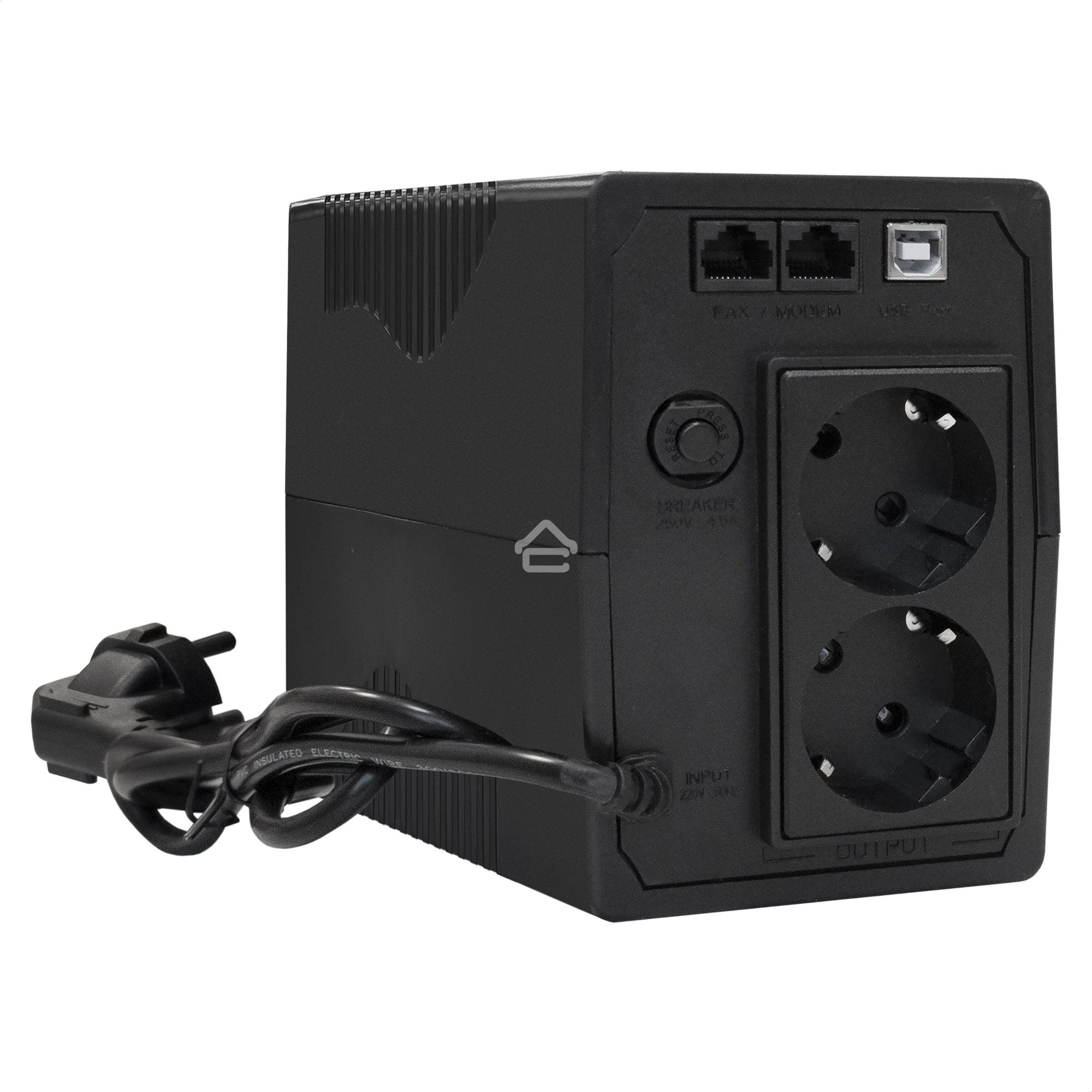 Источник бесперебойного питания ExeGate EX292764RUS SpecialPro UNB-600.LED.AVR.2SH.RJ.USB <600VA/360W, LED, AVR, 2*Schuko, RJ45/11, USB, Black>