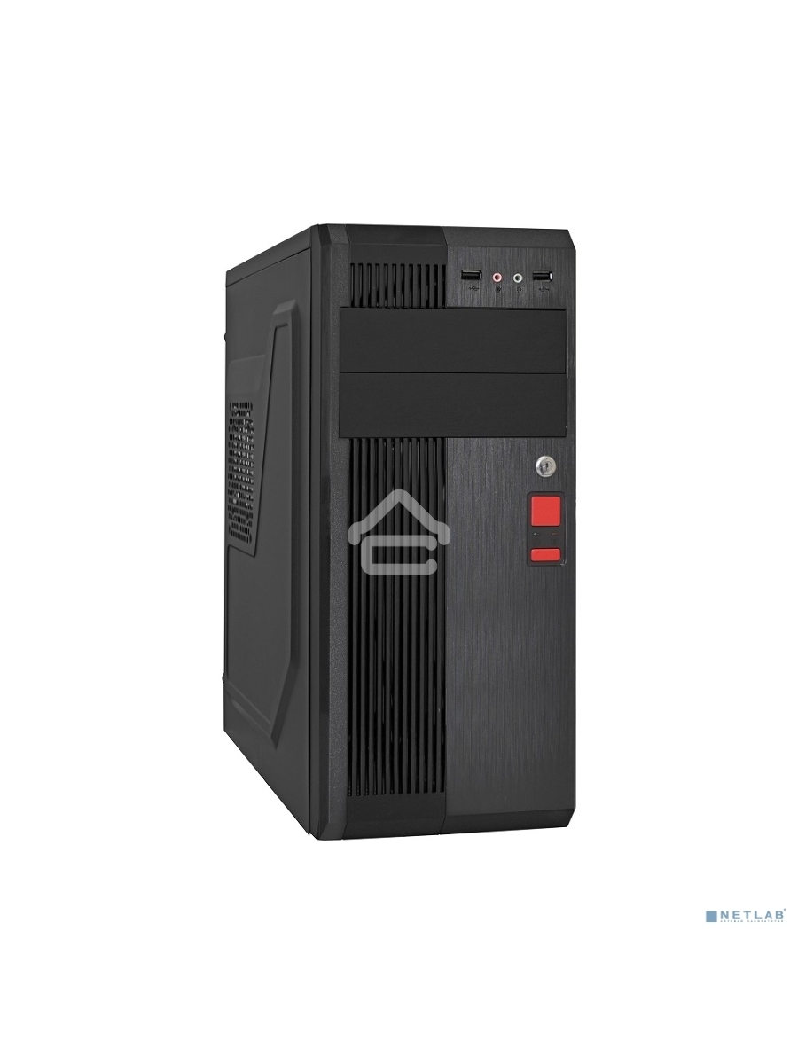 Компьютерный корпус Miditower ExeGate UN-605B Black, ATX, <UN350, 120mm>, 2*USB, Audio, замок блокировки кнопки питания