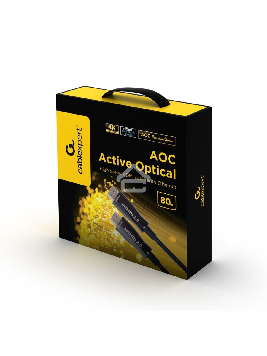 Активный оптический кабель  Cablexpert HDMI, 80м, v2.0, 19M/19M, AOC Premium Series, позол.разъемы, экран, коробка