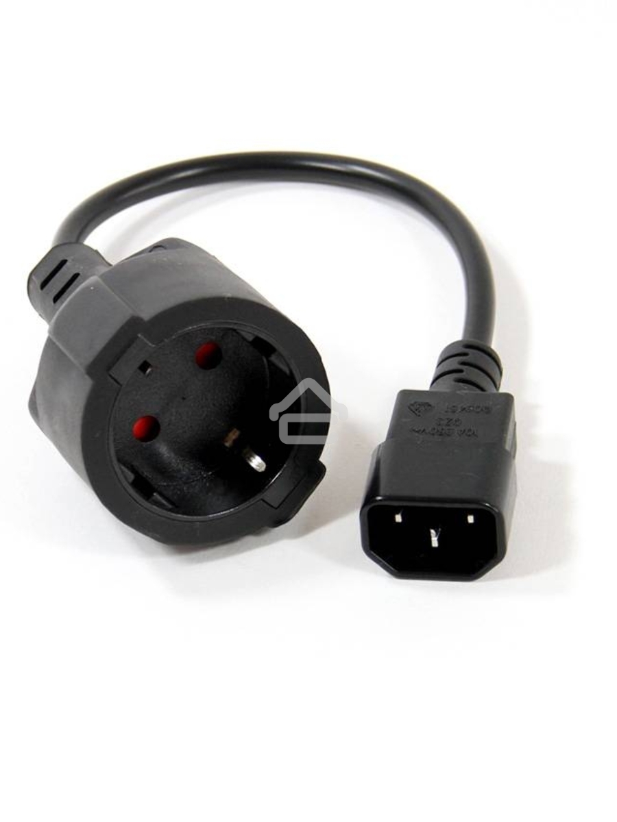 Кабель-переходник UPS->розетка VCOM (IE-320 C14 to Socket Type-F) 3Gx0,75mm VDE <CE002>