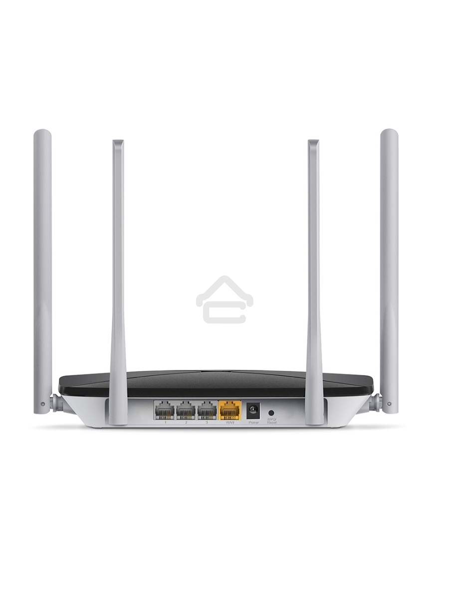 Беспроводный маршрутизатор Mercusys AC12, Dual Band, (867Мбит/с на 5 ГГц + 300Мбит/с на 2,4 ГГц)4 порта 100 Мбит/с, 4 фиксированных антенны