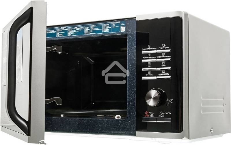 Микроволновая печь Samsung MG23K3515AS, 800Вт, 23л, серебристый, поворотный механизм, кнопки