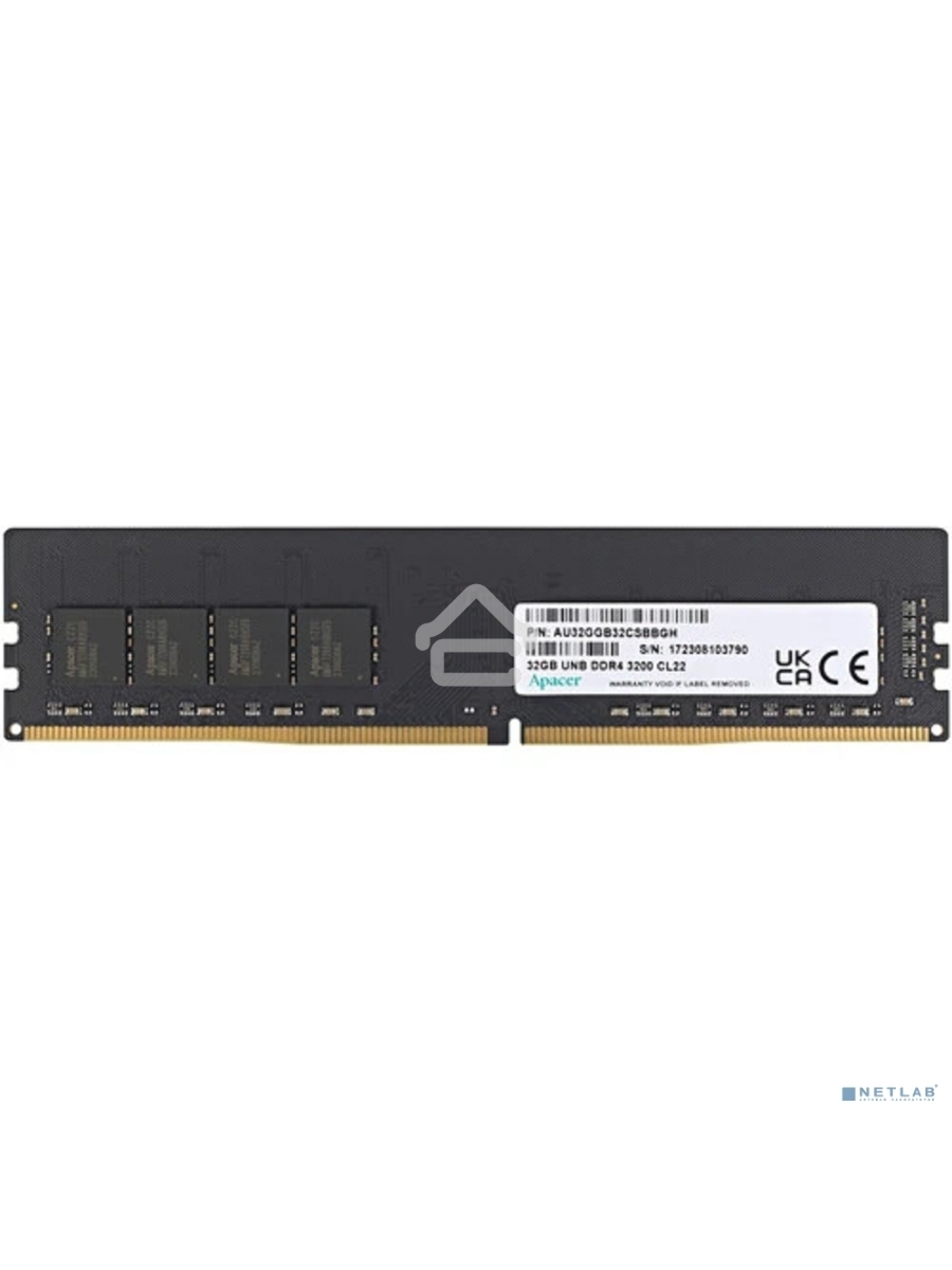 Оперативная память Apacer, DDR4, 32GB (1x32GB), 3200MHz, CL22, DIMM