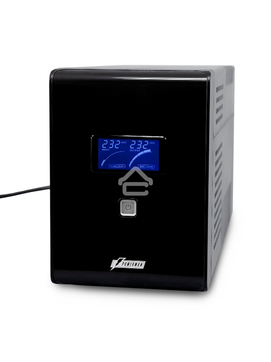 Источник бесперебойного питания Powerman Smart Sine 1500VA/1050W, 220V, Line-Interactive, LCD, Tower, Out: 4xShuko, Black*SmartSine1500
