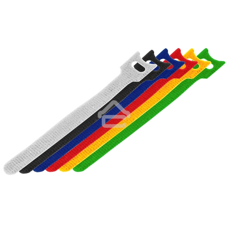 Набор хомутов-стяжек многоразовых на липучке Rexant 310х16 мм, цветная, упаковка 12 шт.