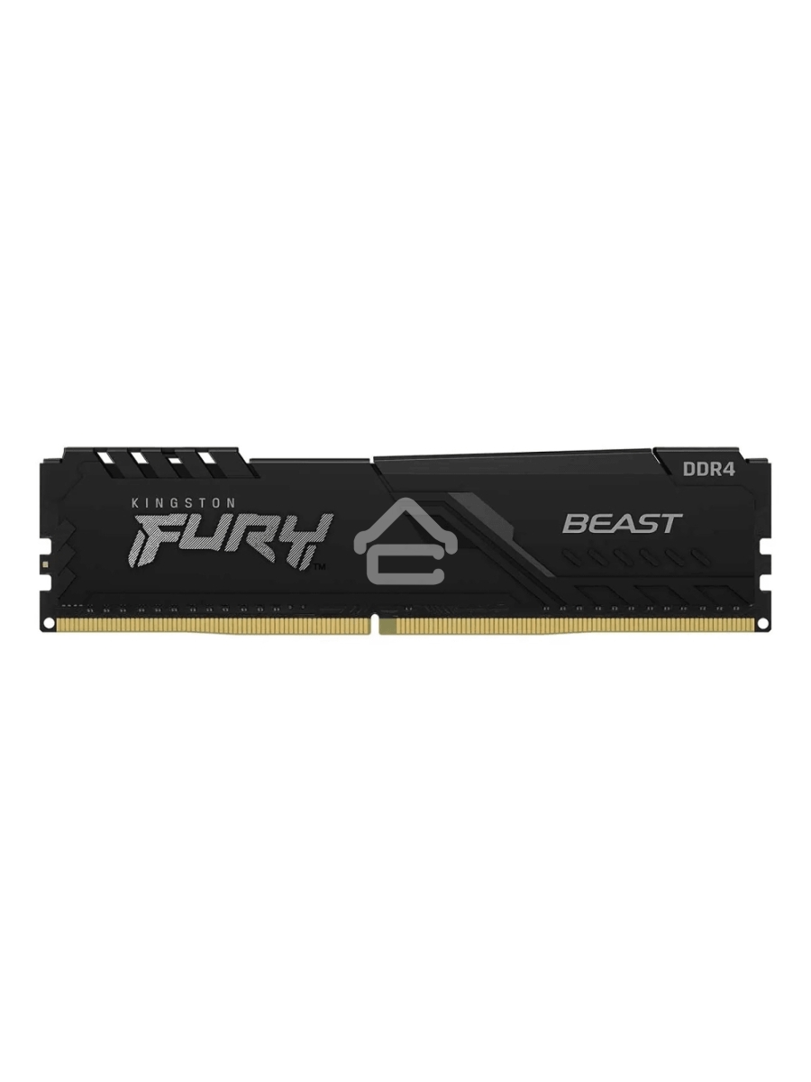Оперативная память Kingston Fury Beast, DDR4, 32GB (1x32GB), 3600MHz, CL18, DIMM, с радиатором, черный