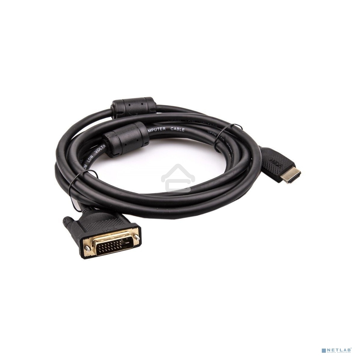 Кабель HDMI AM/DVI(24+1)M, 3 м, CU, 1080P@60Hz, 2F, VCOM CG484GD-3M