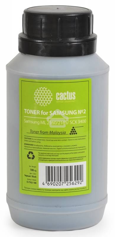 Тонер для принтера Cactus CS-TSG2-100 черный (флакон 100гр) Samsung ML 2160/2165/SCX 3400