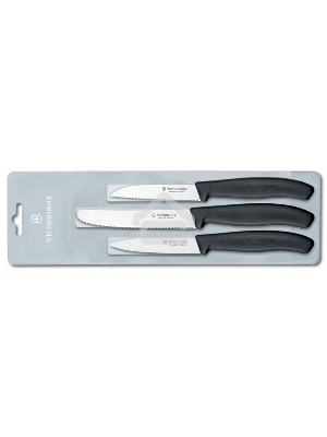 Набор ножей кухон. Victorinox Swiss Classic Paring (6.7113.3) компл.:3шт черный европодвес